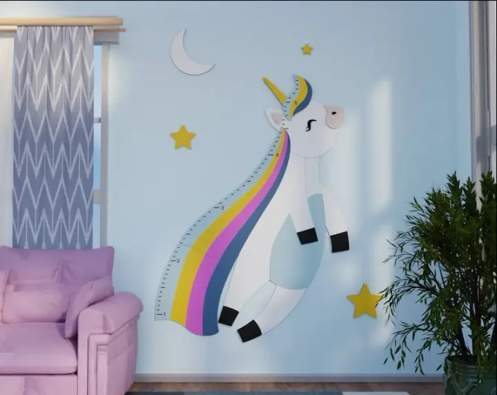 Unicorn - Wooden Height Chart | Growth Chart