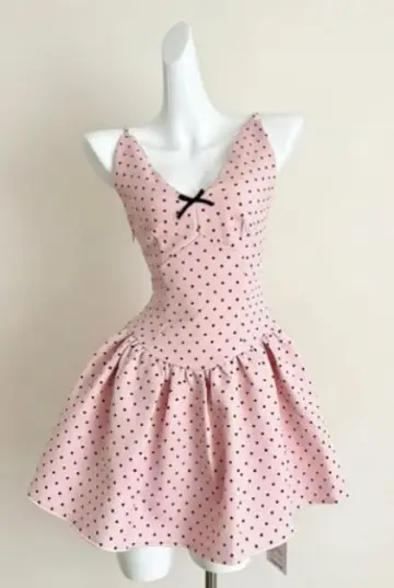 Minimalist Polka Dots Women's Homecoming Dress Pink Corset Short Prom Dress Party Dress RS2735
