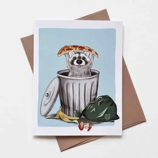 Jackpot! Trash Panda Greeting Card, Wholesale 6 Pack