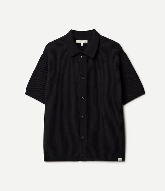 Ribbed Cotton Short Sleeve Shirt