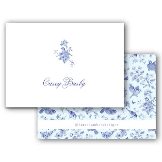 Vintage Botanical Blue Toile Landscape Women's Enclosure Card