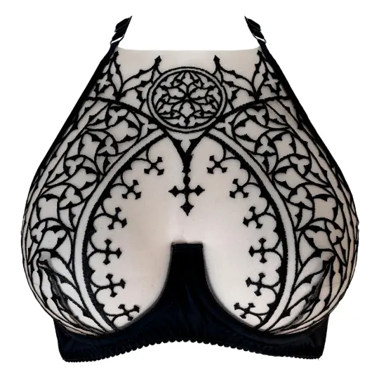 UNHOLY EMBROIDERY HALTER BRA