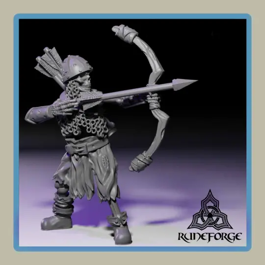 render of 28mm miniature undead archer firing