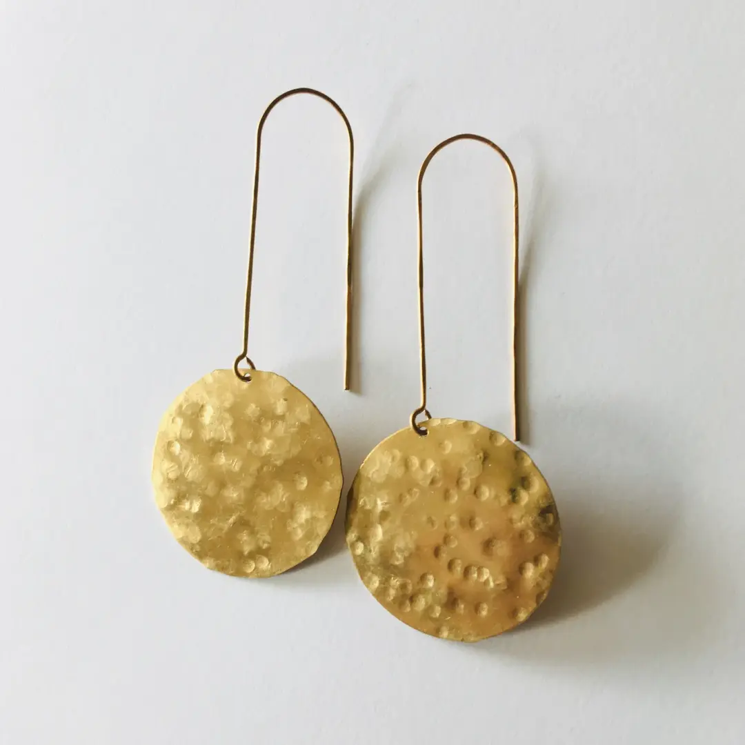 Hammered Full Moon Earrings