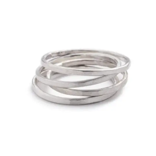 Recast Faceted Sterling Silver stacker ring