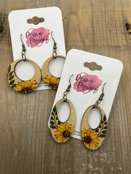 Sunflower Circle Dangle