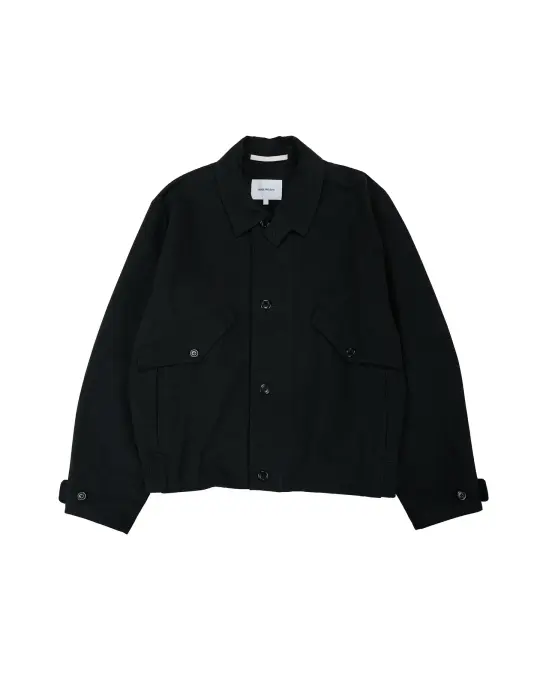 Norse Projects Vandel Herringbone Twill Flight Jacket All Black