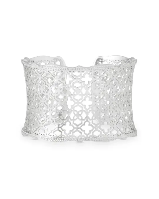 Candice Silver Cuff Bracelet In Silver Filigree Mix