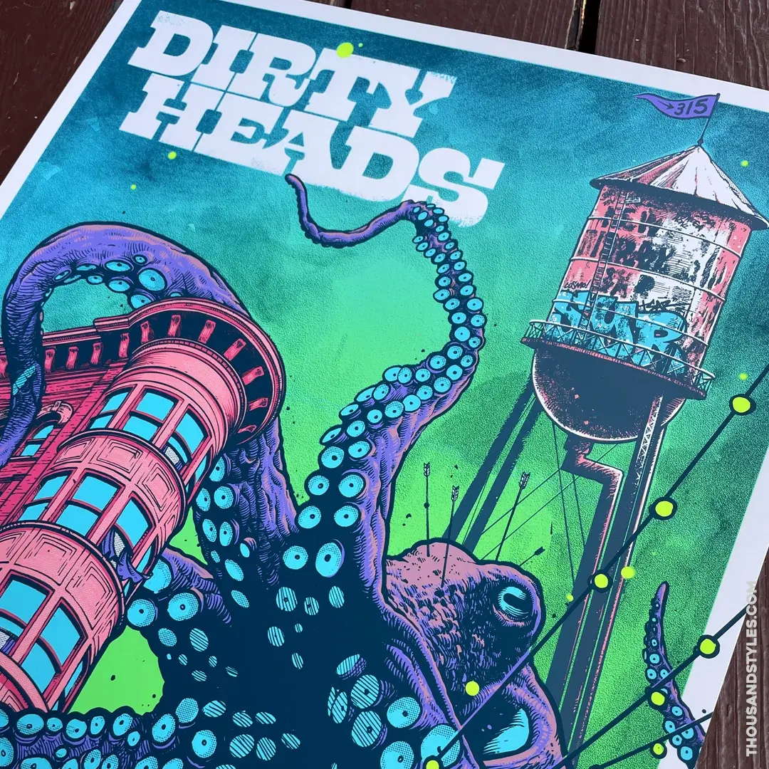 Official Dirty Heads Gig Poster - 7.19.26 show - Syracuse, NY