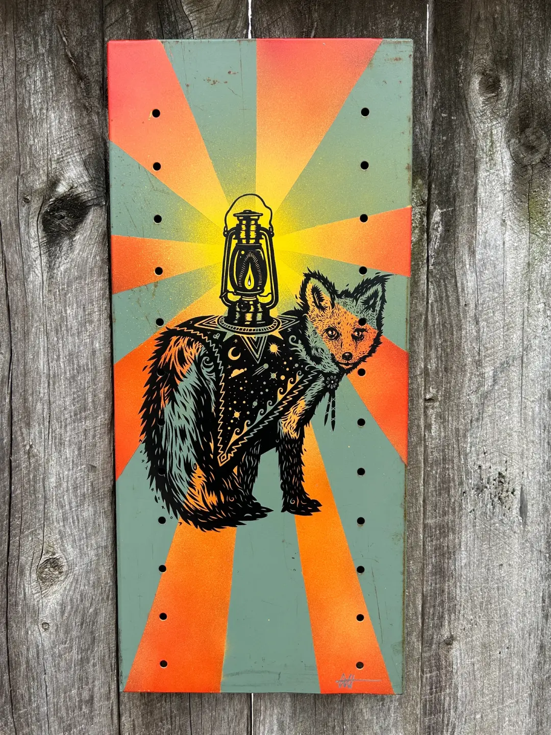 Light the Path on Salvaged Steel Shelf