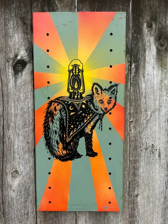 Light the Path on Salvaged Steel Shelf