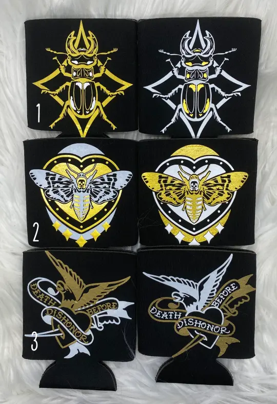 Gold and White Koozies (SET OF 2)