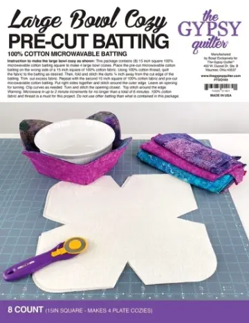 Large Bowl (Serving) Cozy Pre-Cut Batting