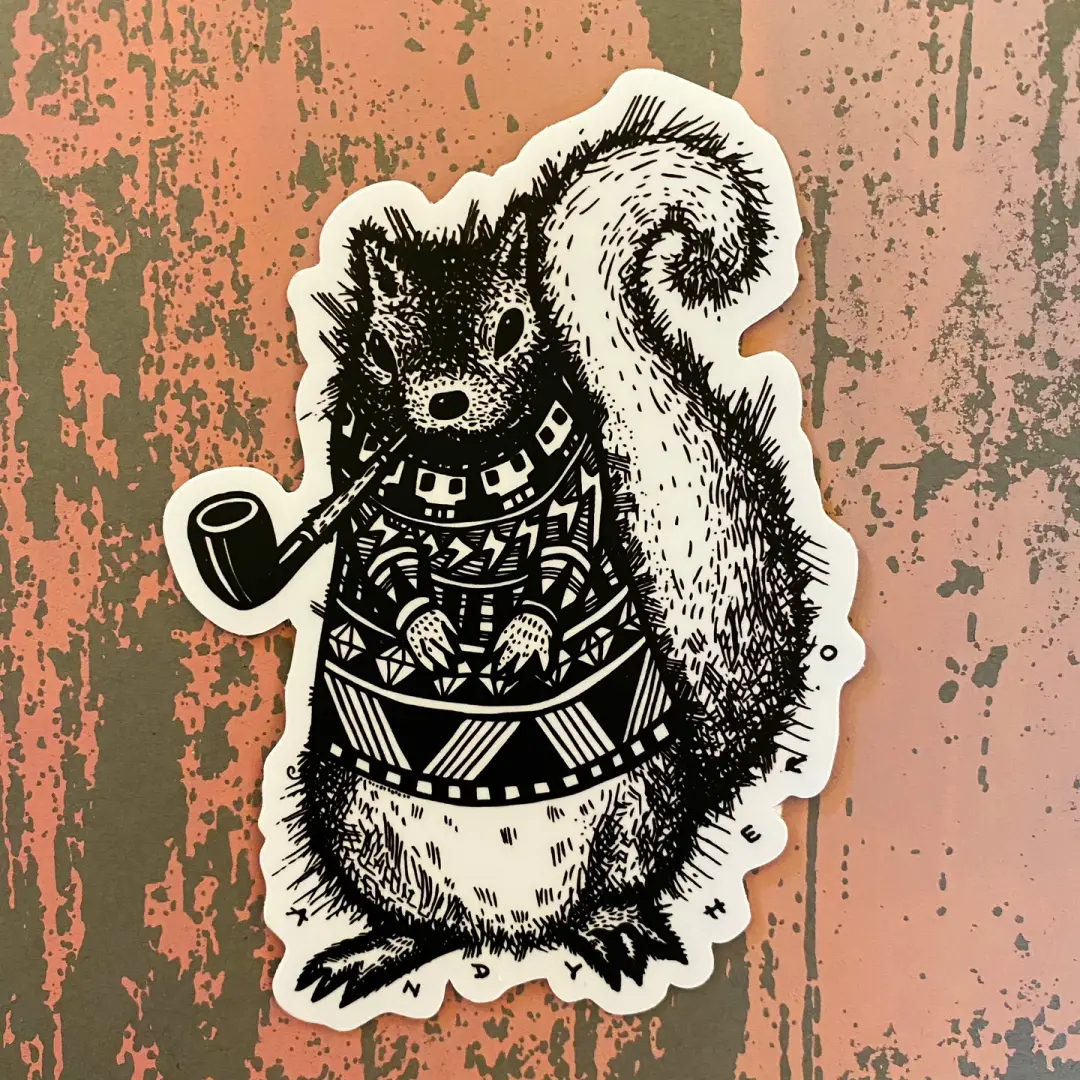Pretentious Squirrel Vinyl Sticker