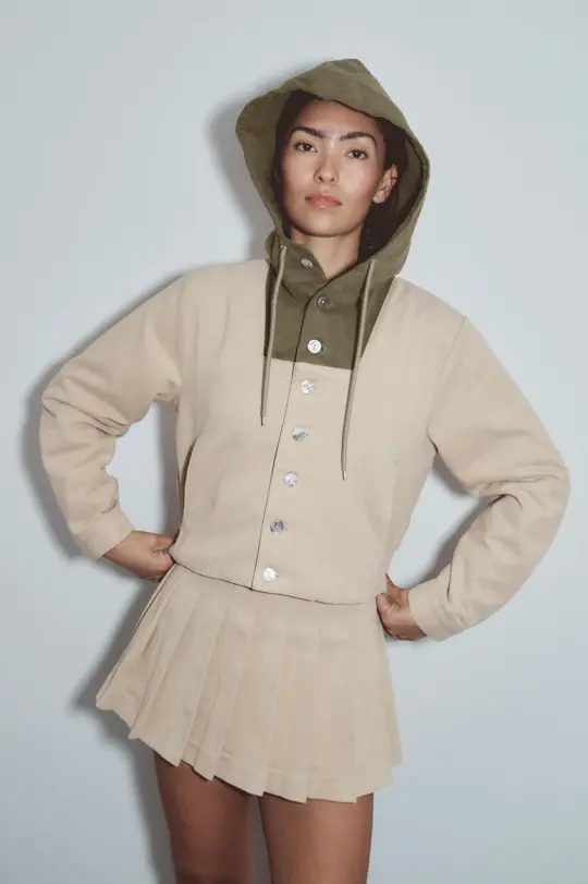 Hooded Canvas Jacket Khaki / Moss