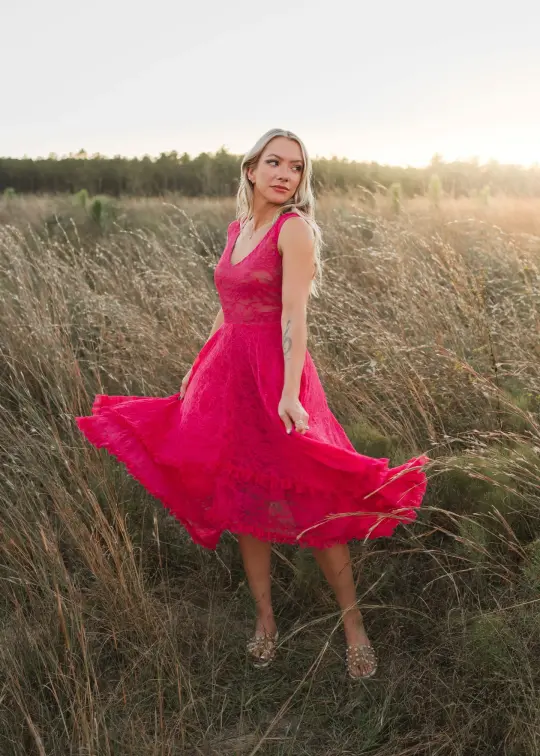 Fernilia Dress in Fuchsia
