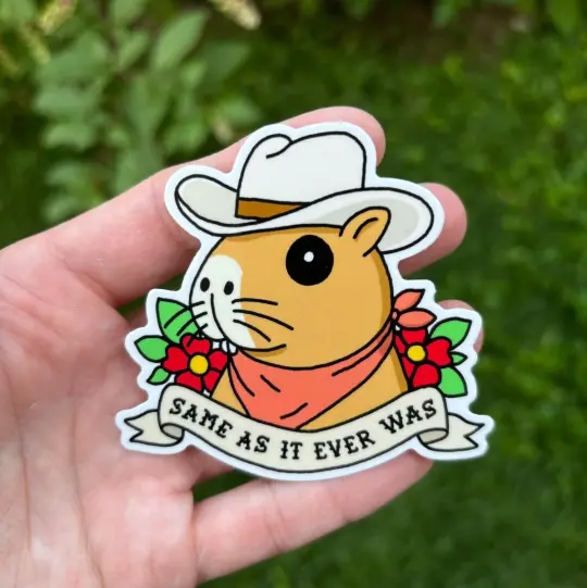 Same as it ever was capybara cowboy sticker