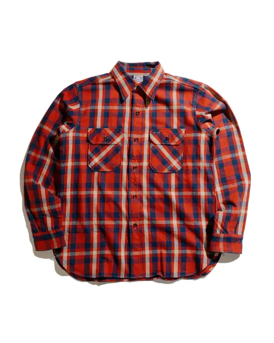 Warehouse Lot. JG-06-2 The Ancient Flannel (The Rounded Pockets) B Pattern Red/Navy