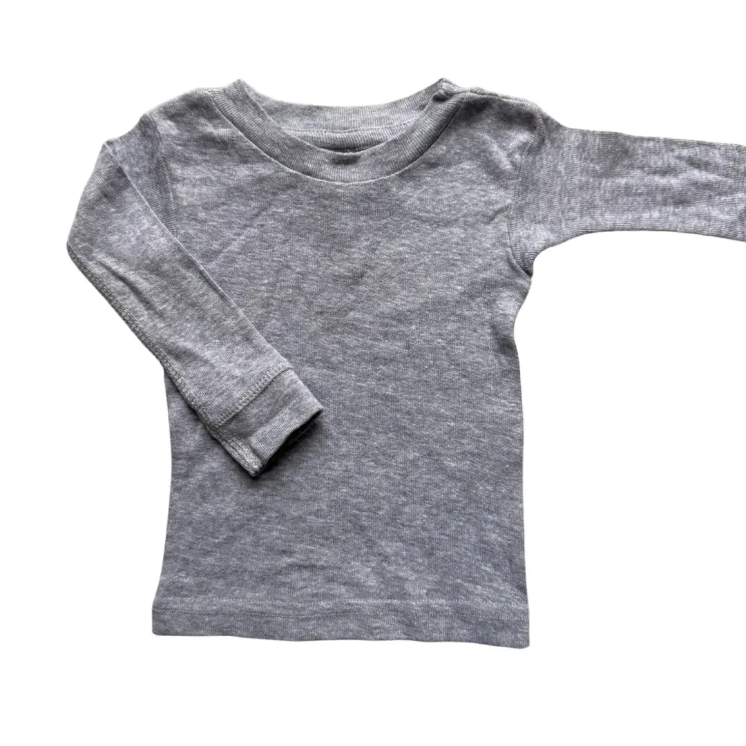 BABY - 6 Month Gray Long Sleeve T-Shirt