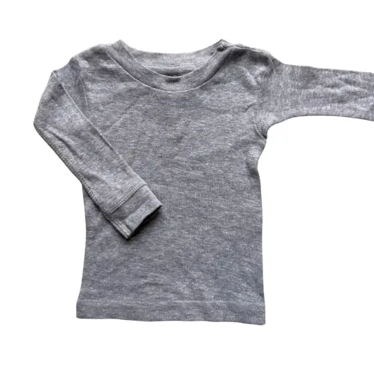BABY - 6 Month Gray Long Sleeve T-Shirt