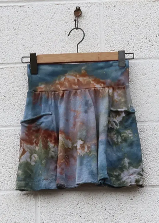 OOAK - Perfect Pocket Mini Skirt / XS / Light Hemp / Ice Dye (346)