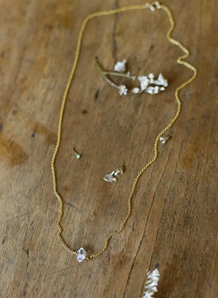 Collier 'Herkimer Diamond' or