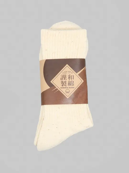 Samurai Jeans SJKS-SC02 Samurai Cotton Socks Natural