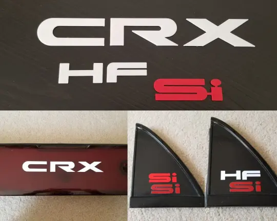 88-91 Honda CRX Replica Emblem Kit (Si HF etc Raised Letter Badges)