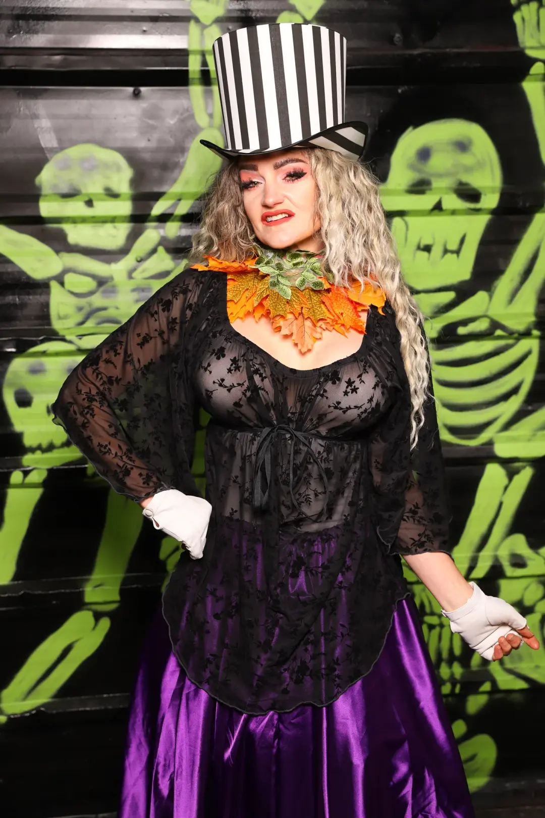 Classic Blouse in Black Stretch Burnout Mesh - Spooky Saturday Part 8