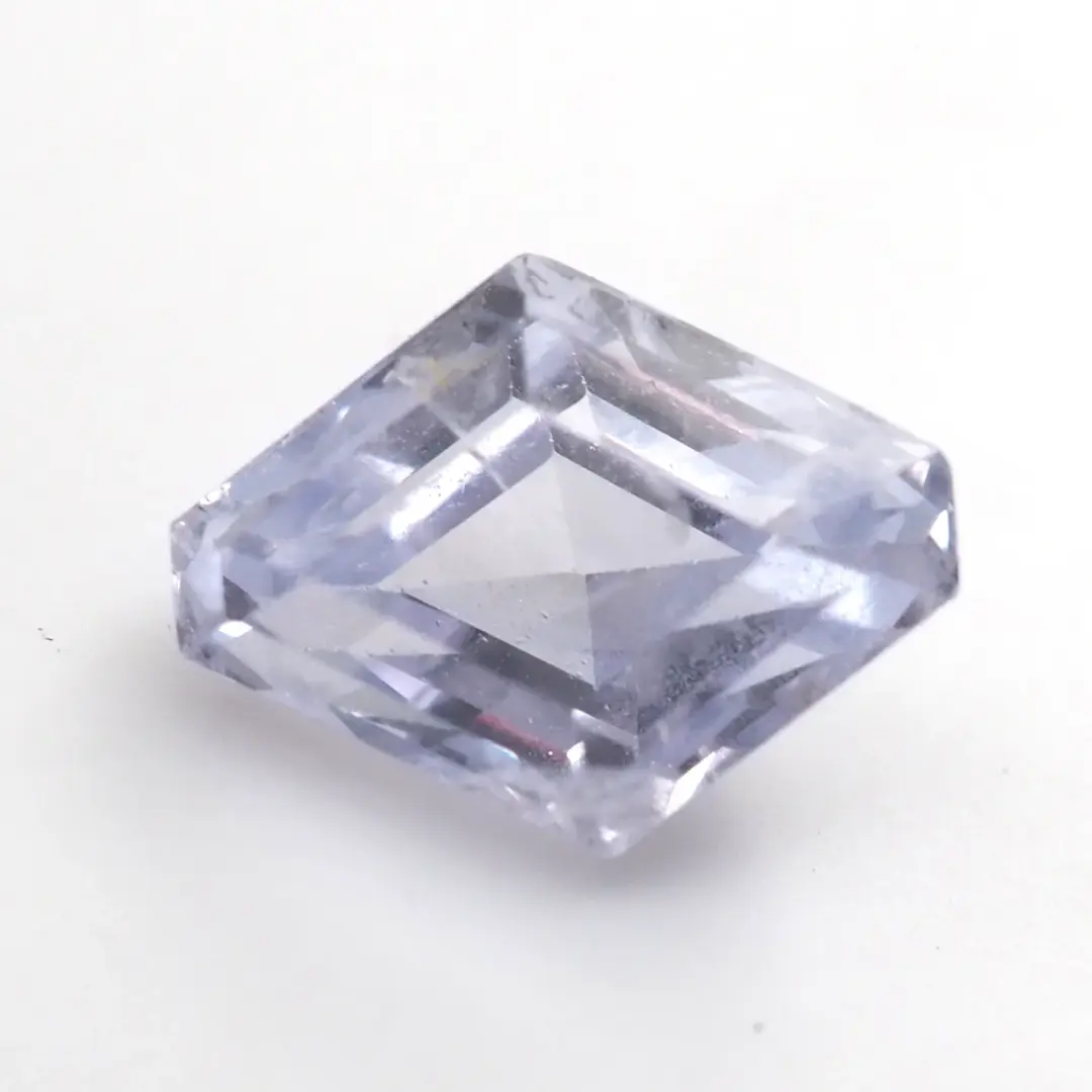 Lilac sapphire lozenge step cut .98ct
