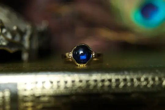 Tudor Ring - Gold & Lab Sapphire
