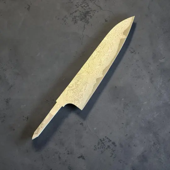 Hatsukokoro VG-XEOS Kurozome Damascus Gyuto 210mm – Blade Only