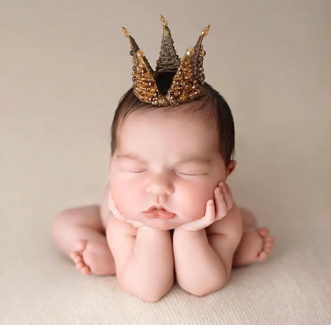 Newborn/toddler beaded crown OOAK