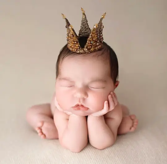 Newborn/toddler beaded crown OOAK