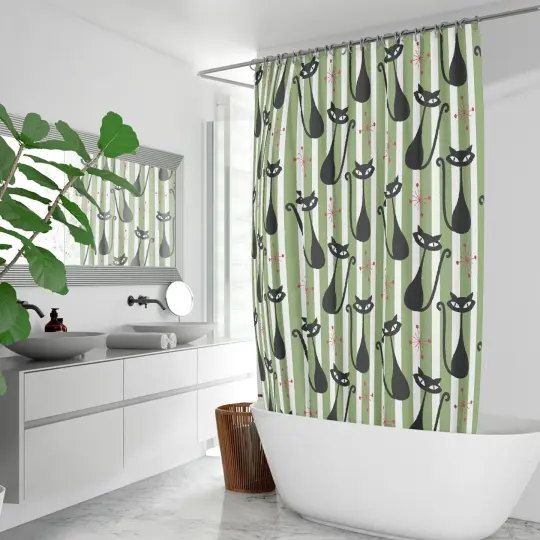 Atomic Cat MCM Quick-drying Shower Curtain