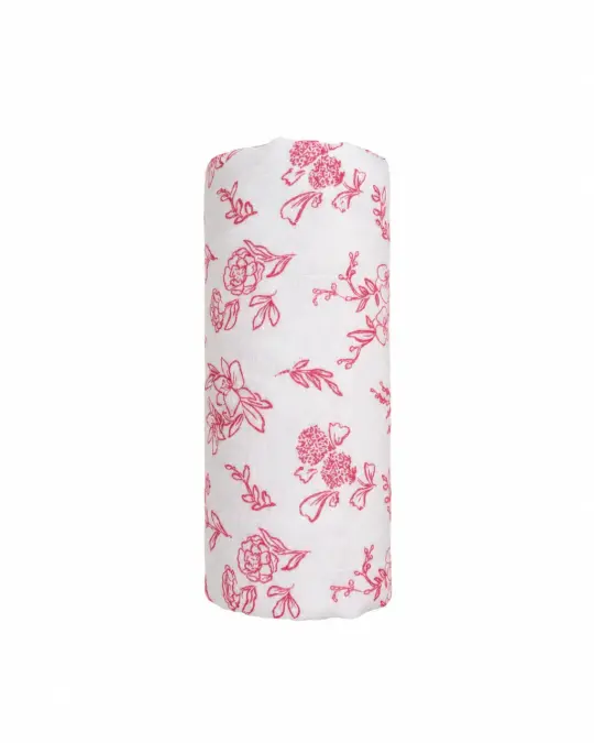 Bamboo Muslin Swaddle - Pink Blooming