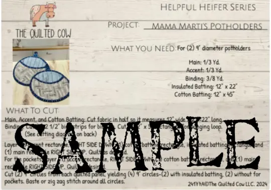 Helpful Heifer Mama Marti's Potholders