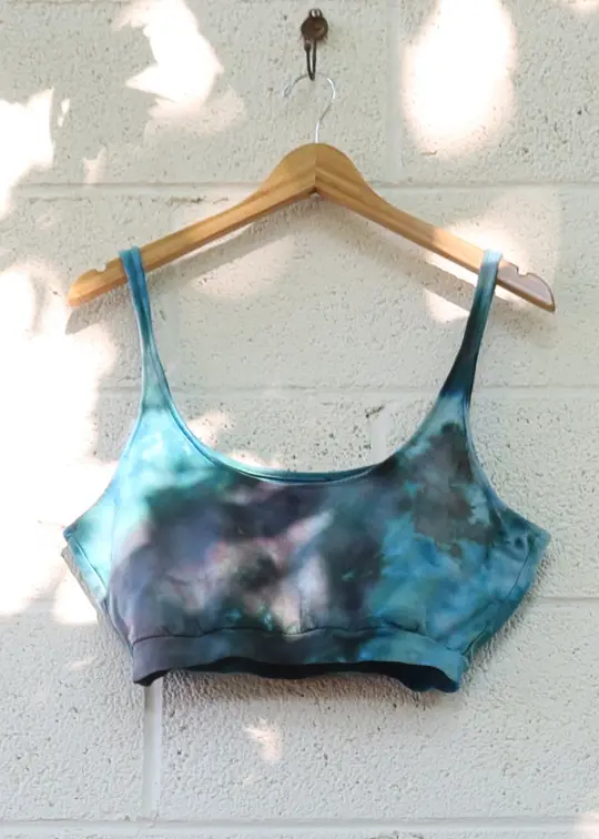 OOAK - Sadhana banded Bra / S / Stretch Cotton / Ice Dye (181)