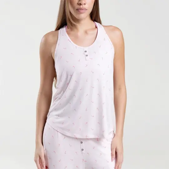 Sleep Tank Candy Cane Ditsy