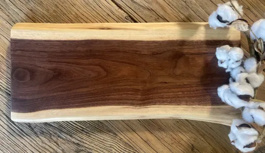 25L007 - Dual Live Edge Walnut Board