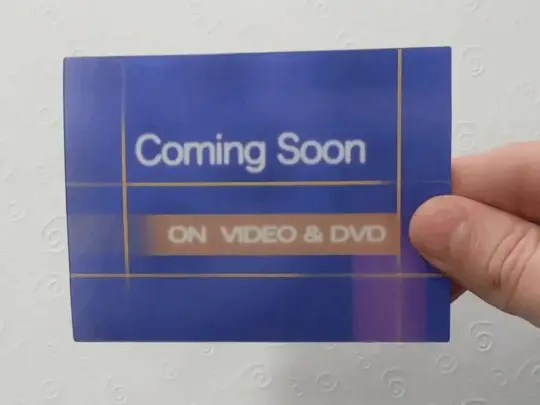 "coming soon on video and dvd" nostalgic lenticular sticker
