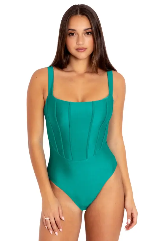 Turquoise Corset Bodysuit