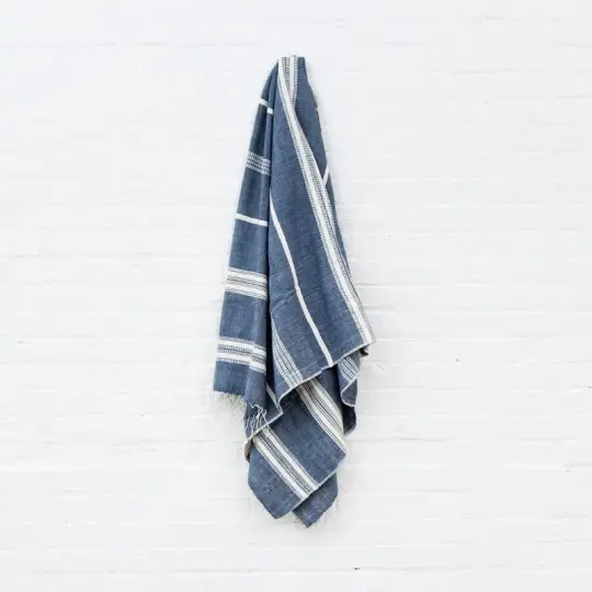 Aden Cotton Bath Towel - Navy