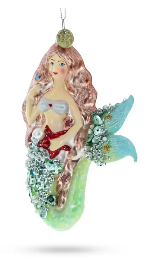 Mermaid Glass Ornament | Glass Blown Ornament (Copy)