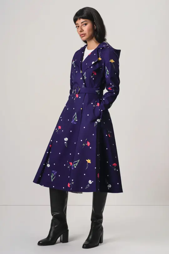 Double Breasted Trench Coat for Spring in Violet | Violet Bloom