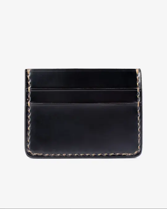 Shell Cordovan Card Holder - Black