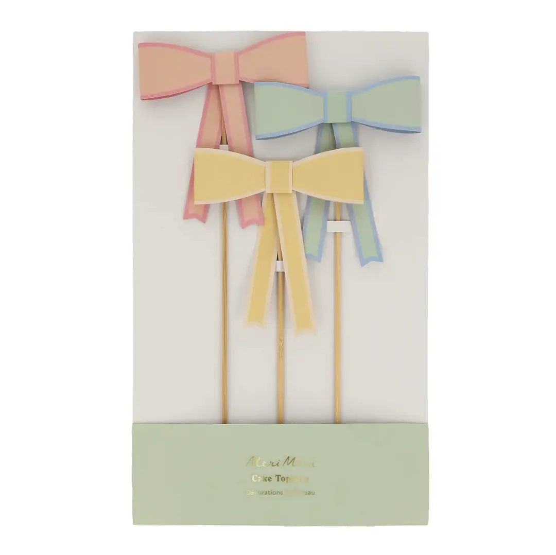 Pastel Bow Cake Toppers