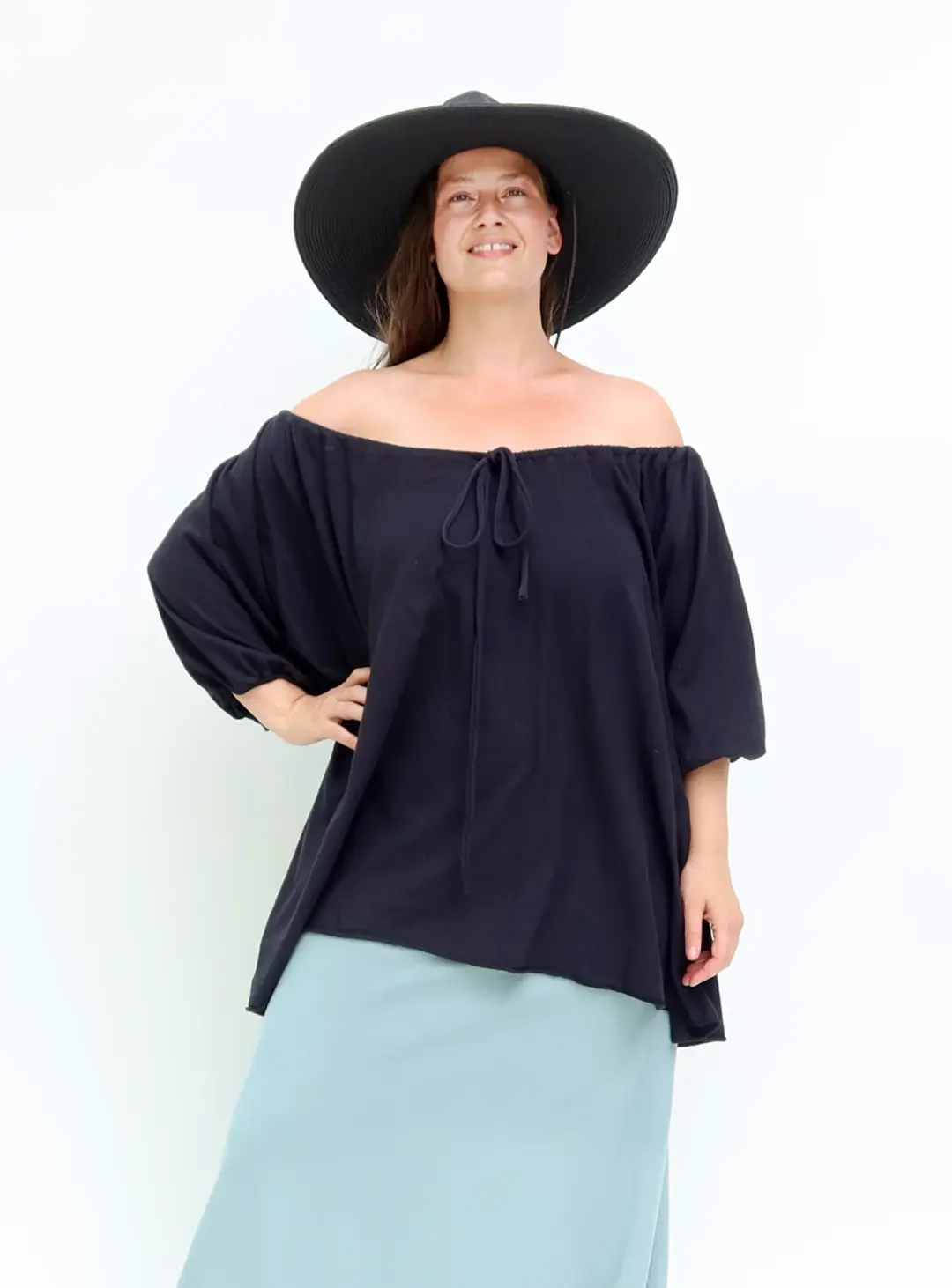 Drawstring Collar Honey Bee Tunic Kaftan