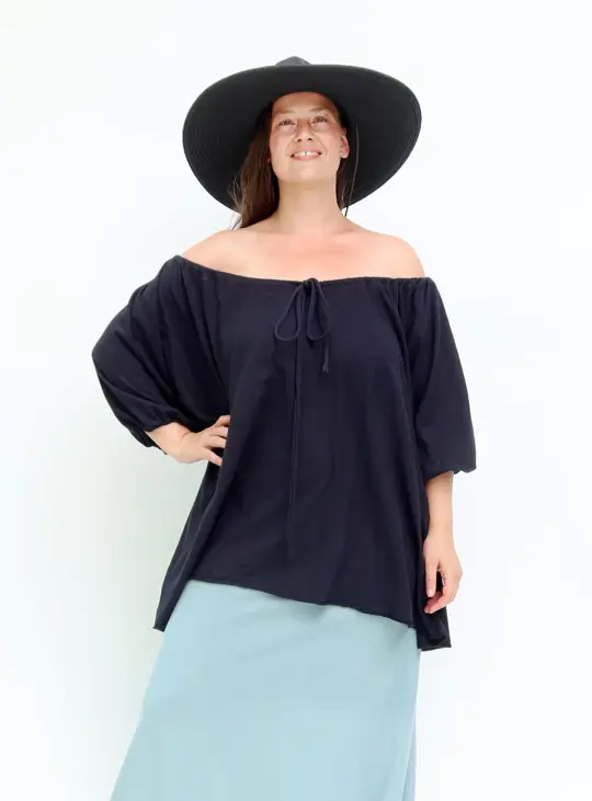 Drawstring Collar Honey Bee Tunic Kaftan