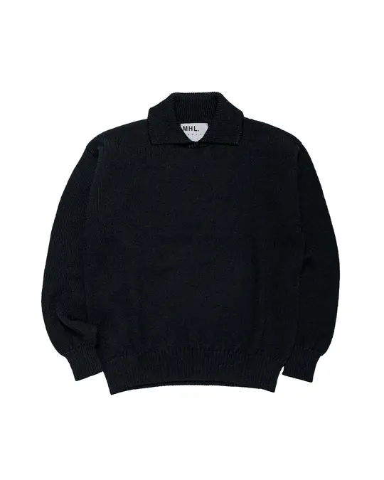 MHL Chunky Collared Sweater Virgin Wool Black